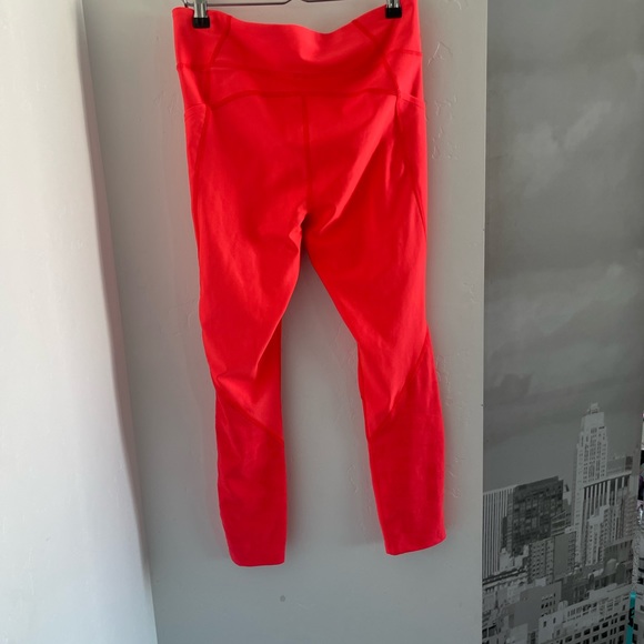 Under Armour Leggings Womens Size L HeatGear Jacquard Ankle Crop Bright Neon - Picture 8 of 8